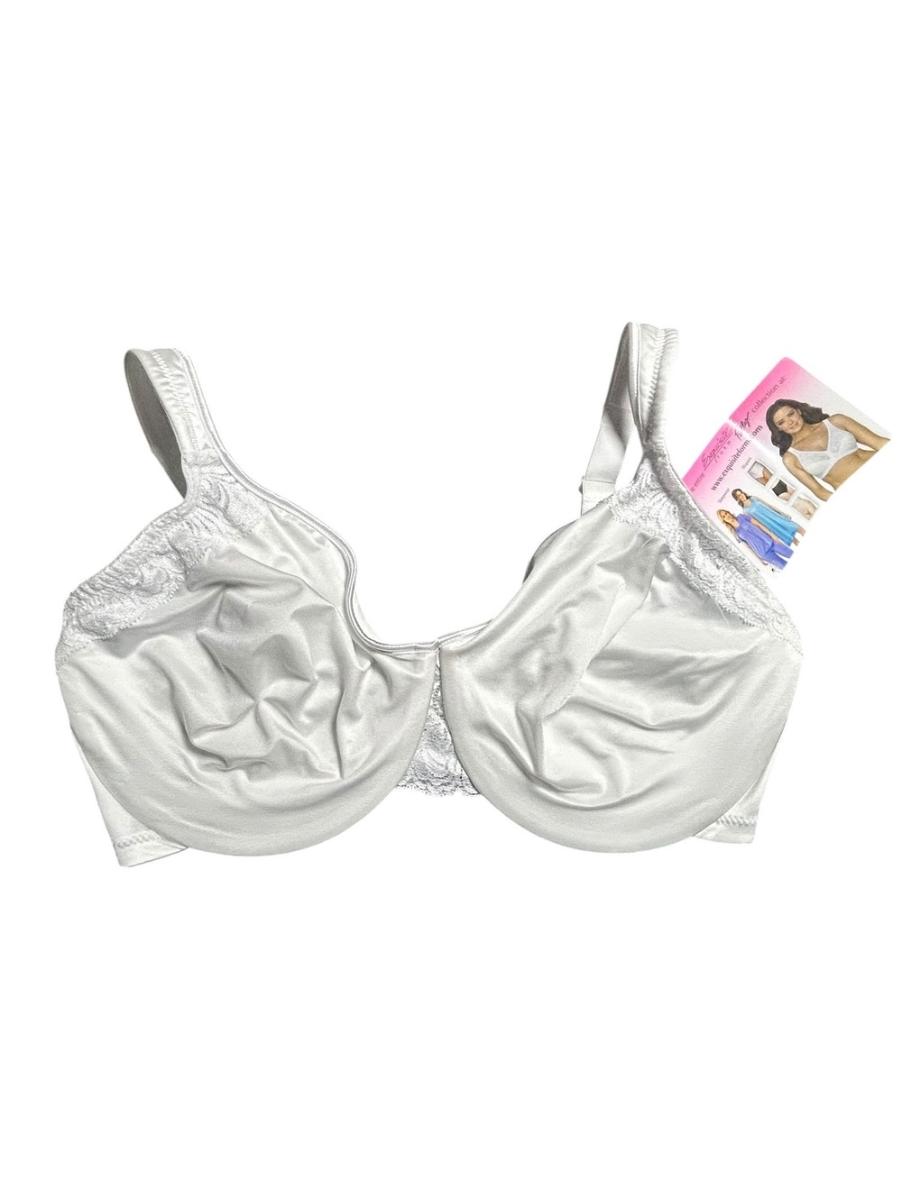 EXQUISITE FORM white underwired 38DDD unpadded wide straps bra NWT